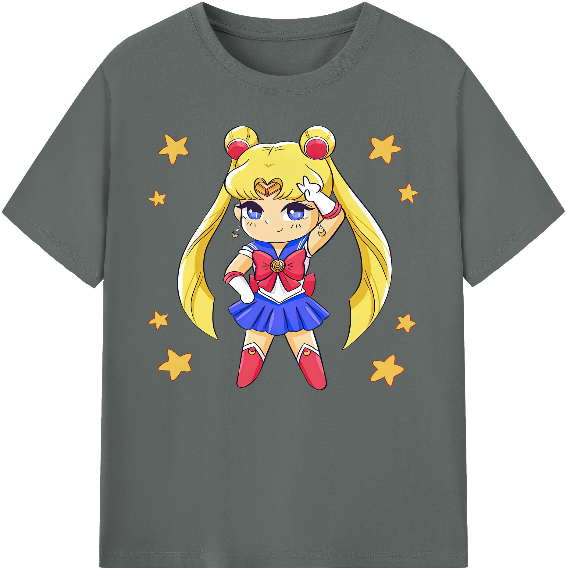（画像用） 美少女戦士セーラームーン 月野 うさぎ つきの うさぎ Sailor Moon Tsukino Usagi 綿100％ メンズ半袖Tシャツ｜肌触りやわらか＆通気性